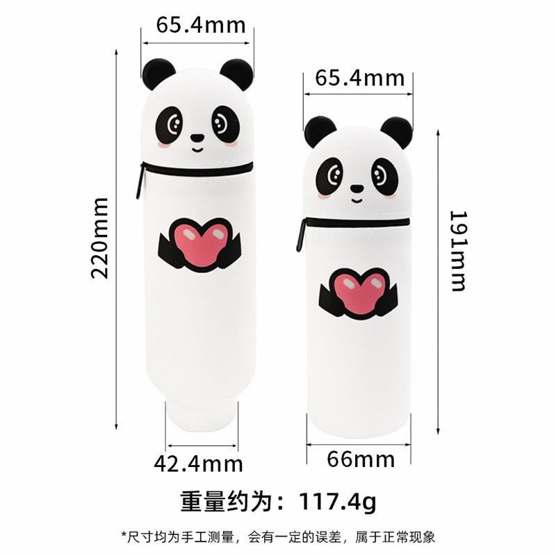 严选亚马逊款 卡通折叠伸缩硅胶笔袋简约创意学生文具收纳袋 硅胶